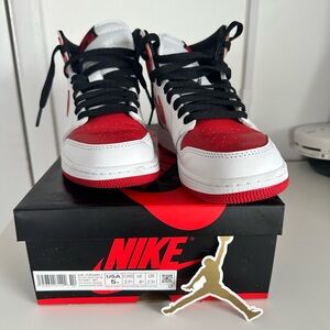 Nike Air Jordan 1 Red and White Sneakers